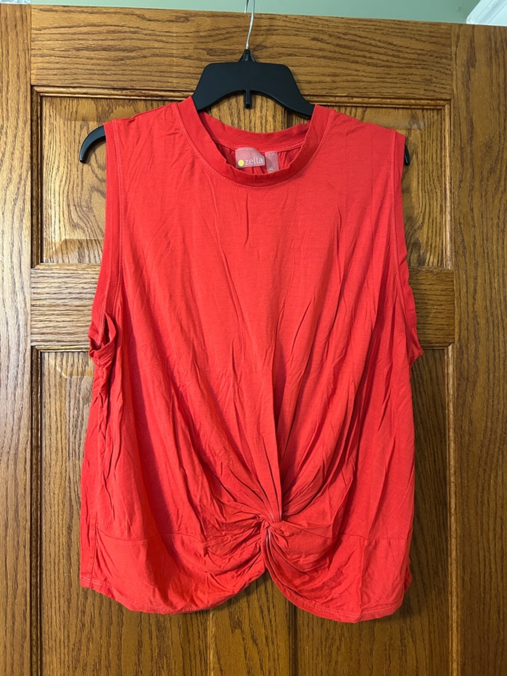 Zella Red Sleeveless Twist-Front Tank